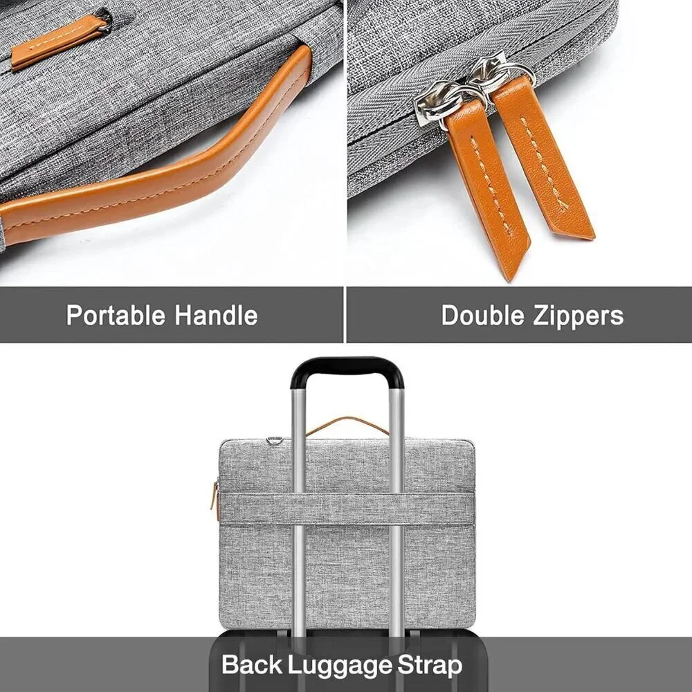 ✨Men Grey Shoulder Bag Computer Bag Compatible with MacBook Messenger Bag